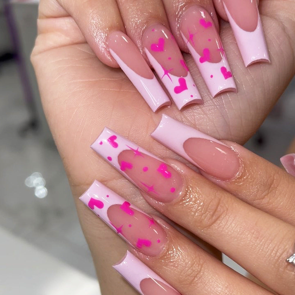 Valentine's Day Heart Shape Nails - Press on Nails
