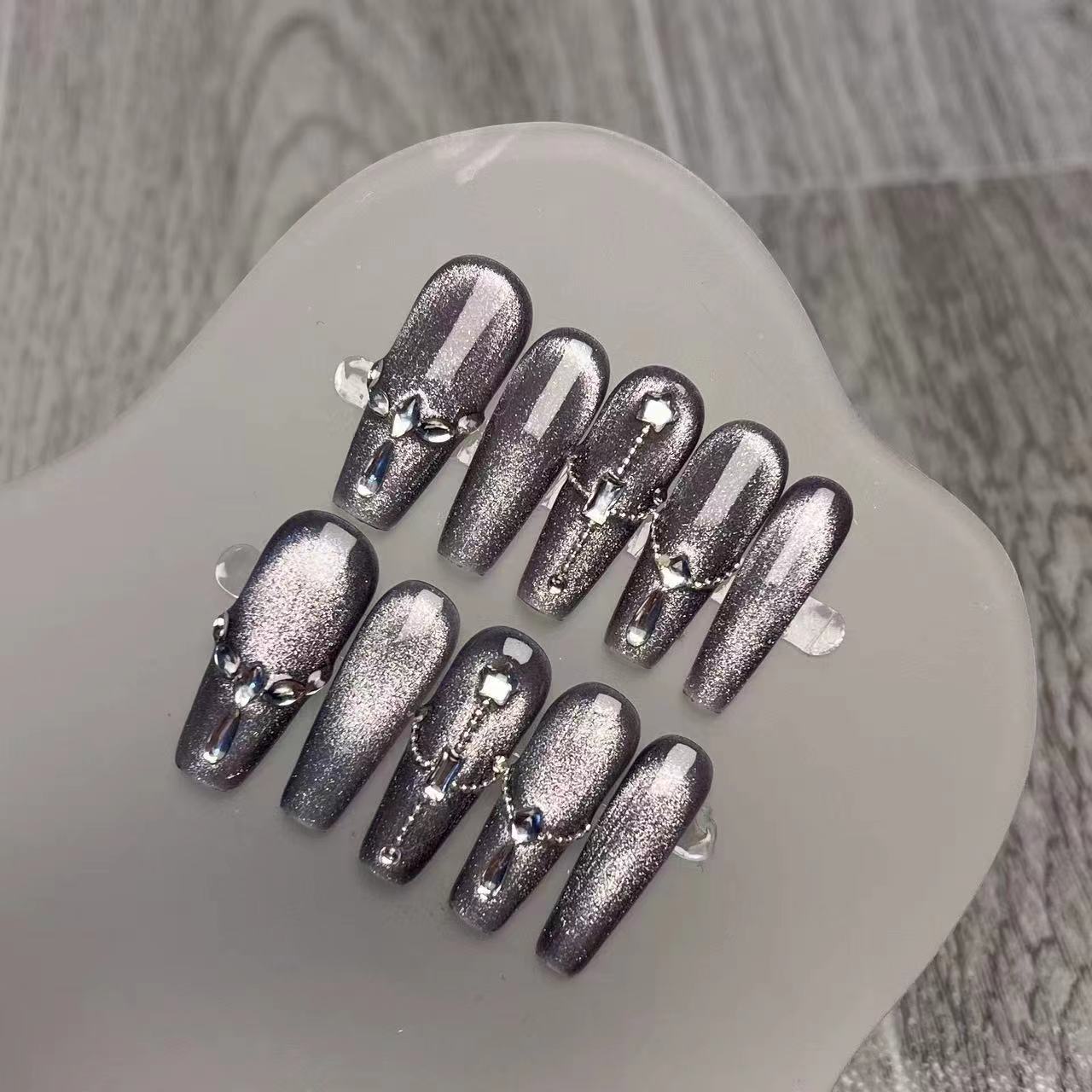 Cat Eye Nails - Handmade Press on Nails