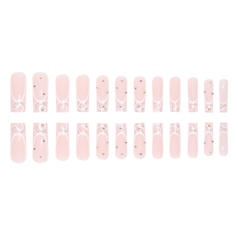 Long French Nails - Press on Nails