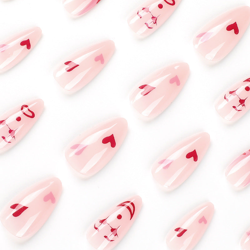 French Heart Shape Nails - Press on Nails