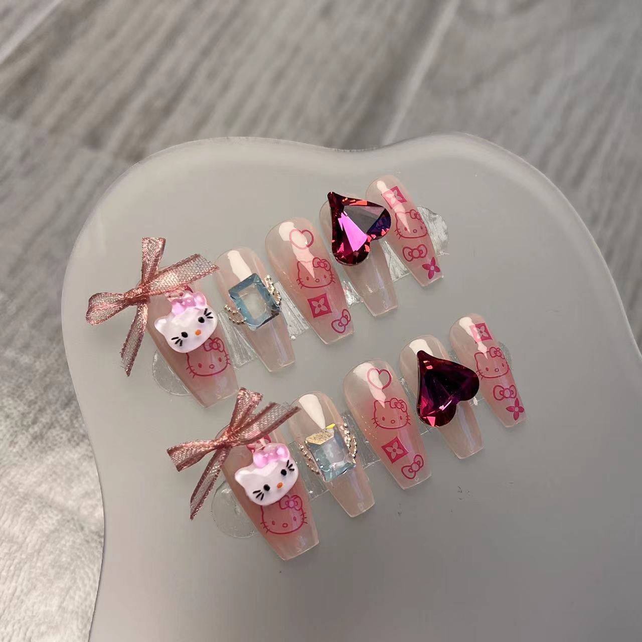 Hello Kitty Nails - Handmade Press on Nails