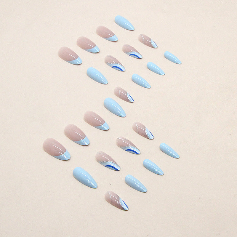 Blue Swirl Nails - Press on Nails