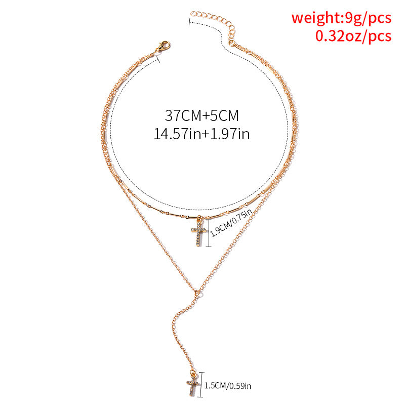 Cross Multi-layered Necklace