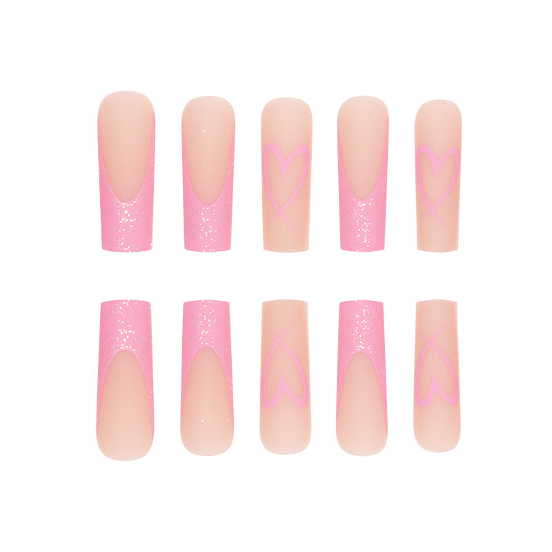 Glitter French Nails - Press on Nails