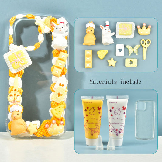 Yellow Rabbit Material Kit for DIY Handmade Decoden Phone Case