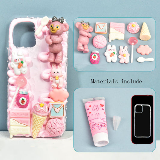 Pink Rabbit Material Kit for DIY Handmade Decoden Phone Case