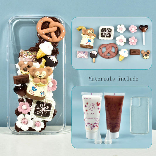 Brown Cookie Material Kit for DIY Handmade Decoden Phone Case