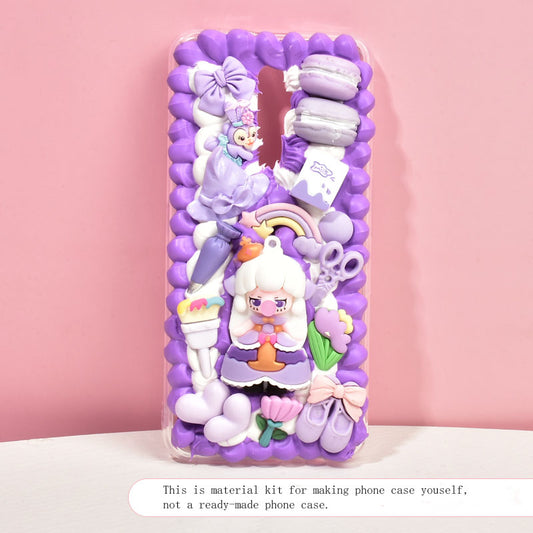 Purple Macaron Material Kit for DIY Handmade Decoden Phone Case