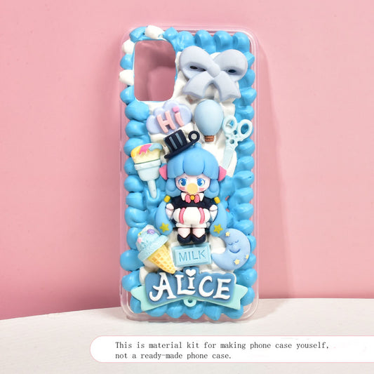 Blue Baby Girl Material Kit for DIY Handmade Decoden Phone Case