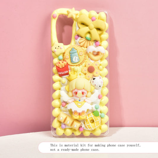 Yellow Baby Girl Material Kit for DIY Handmade Decoden Phone Case