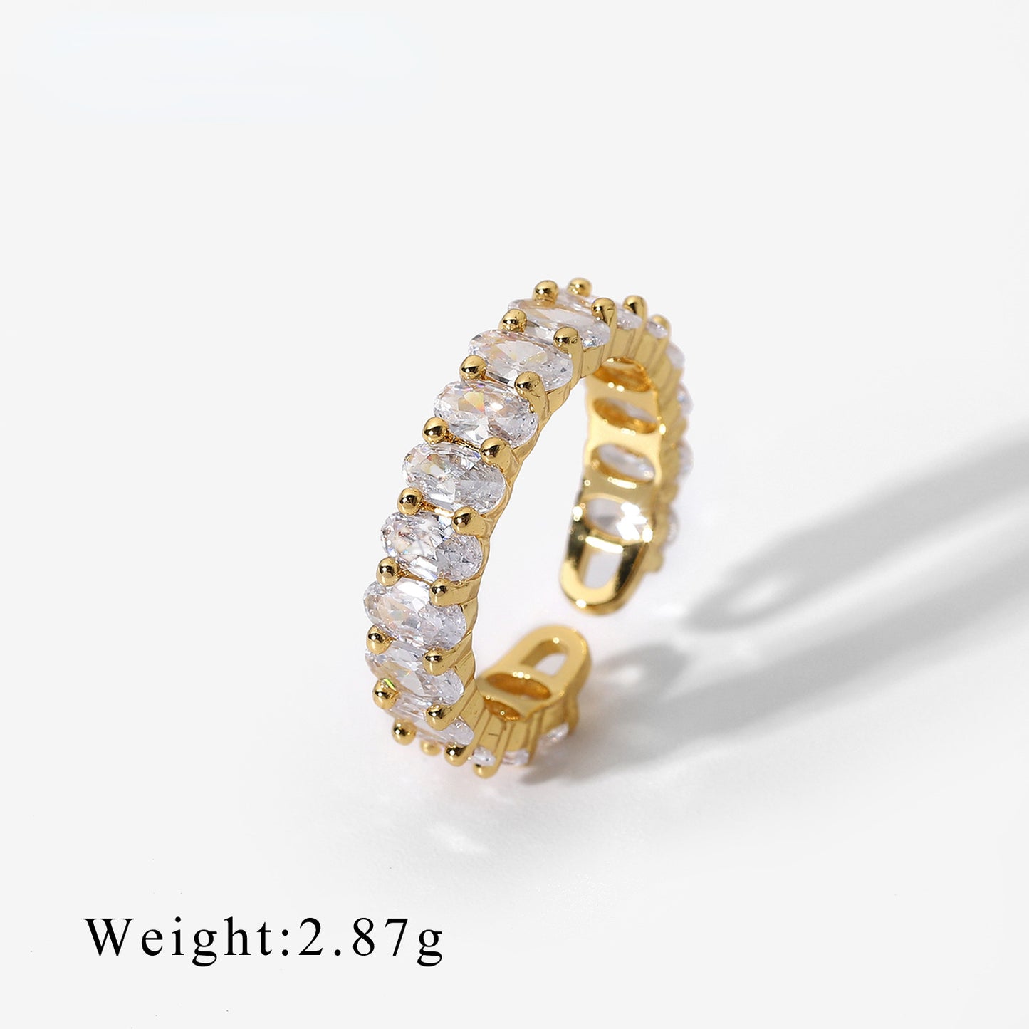 Adjustable Opening Zirconia Halo Ring