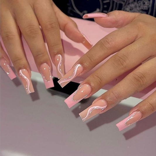 Pink French Nails - Press on Nails