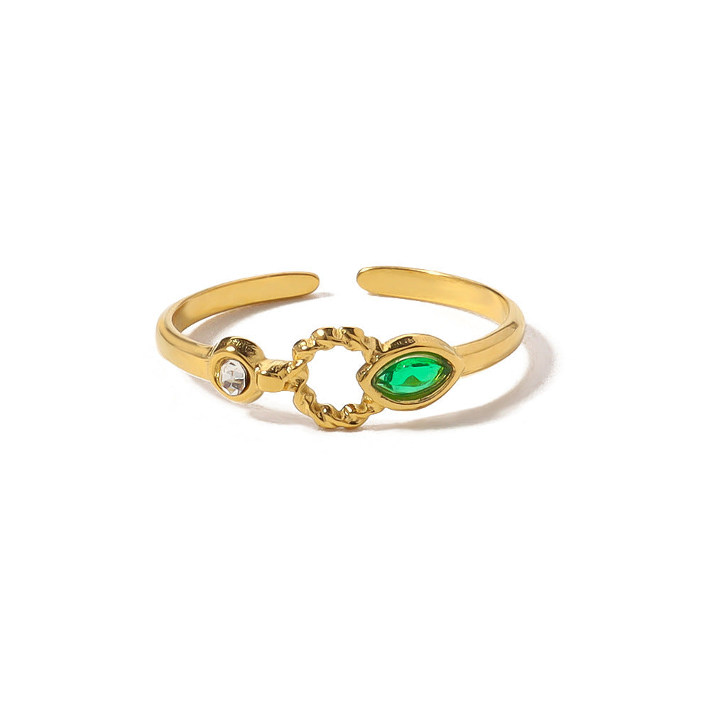 Green Minimalistic Elegant Ring