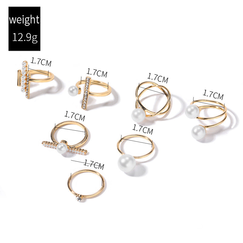 Minimalist Pearl Stacking Ring Set