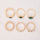 Gilded Green Ring Set