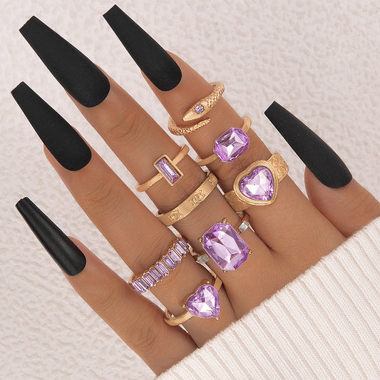 Purple Heart Ring Set