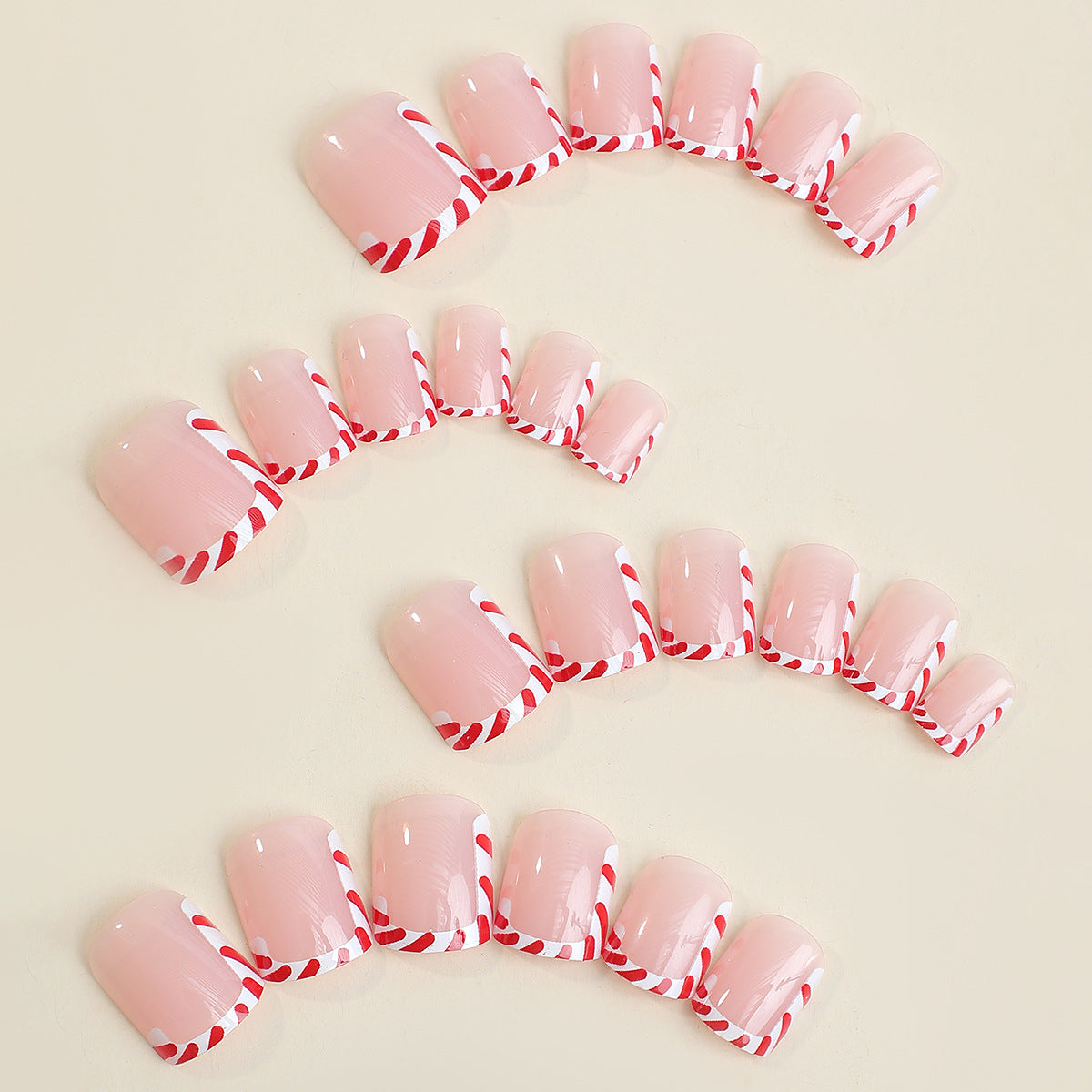 Christmas Candy Cane Nails - Press on Nails