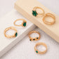 Gilded Green Ring Set