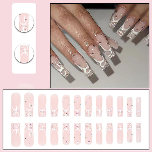 Long French Nails - Press on Nails