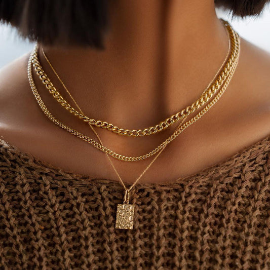 Gold-Plated Metal Multi-Layer Necklace