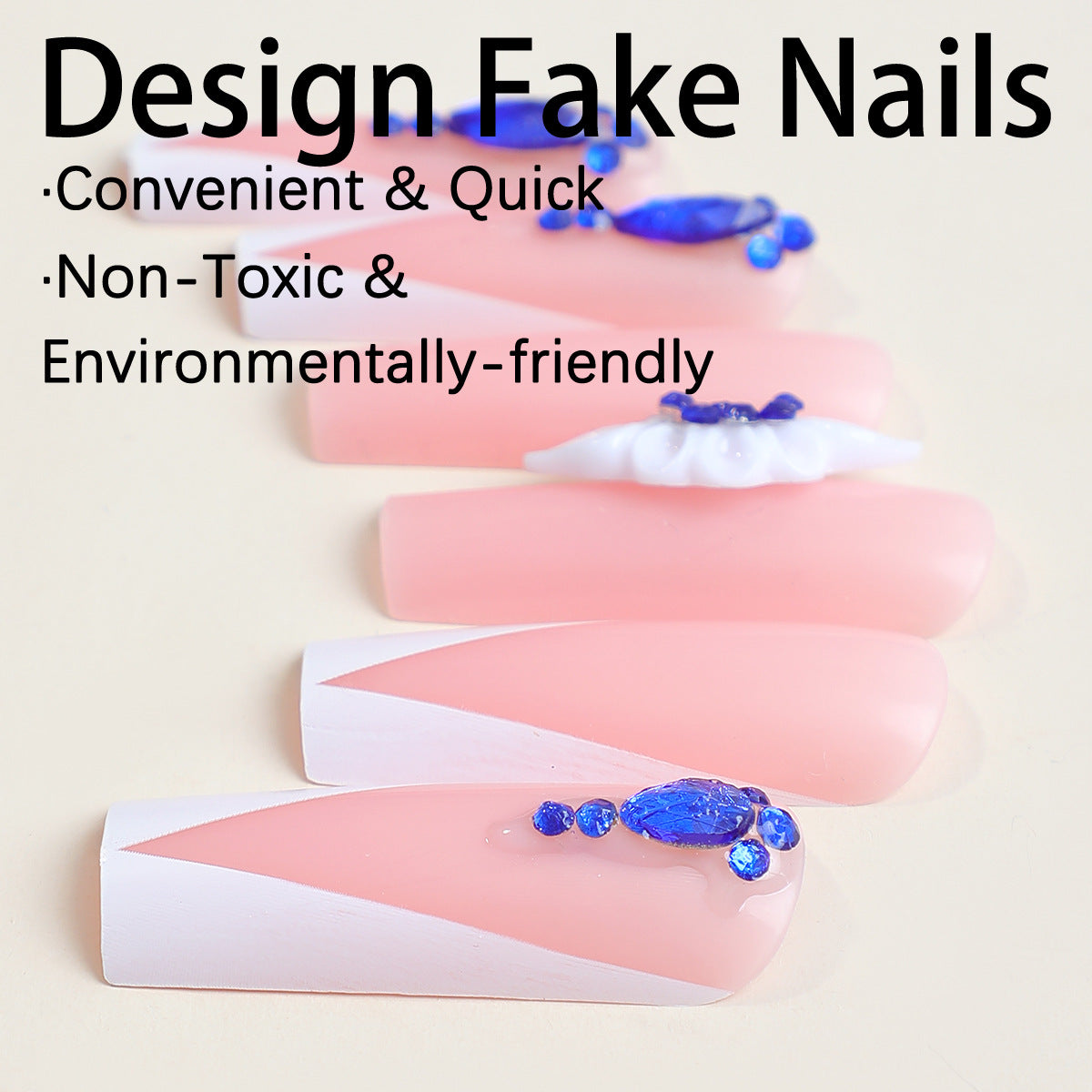 3D Flower French Nails - Press on Nails