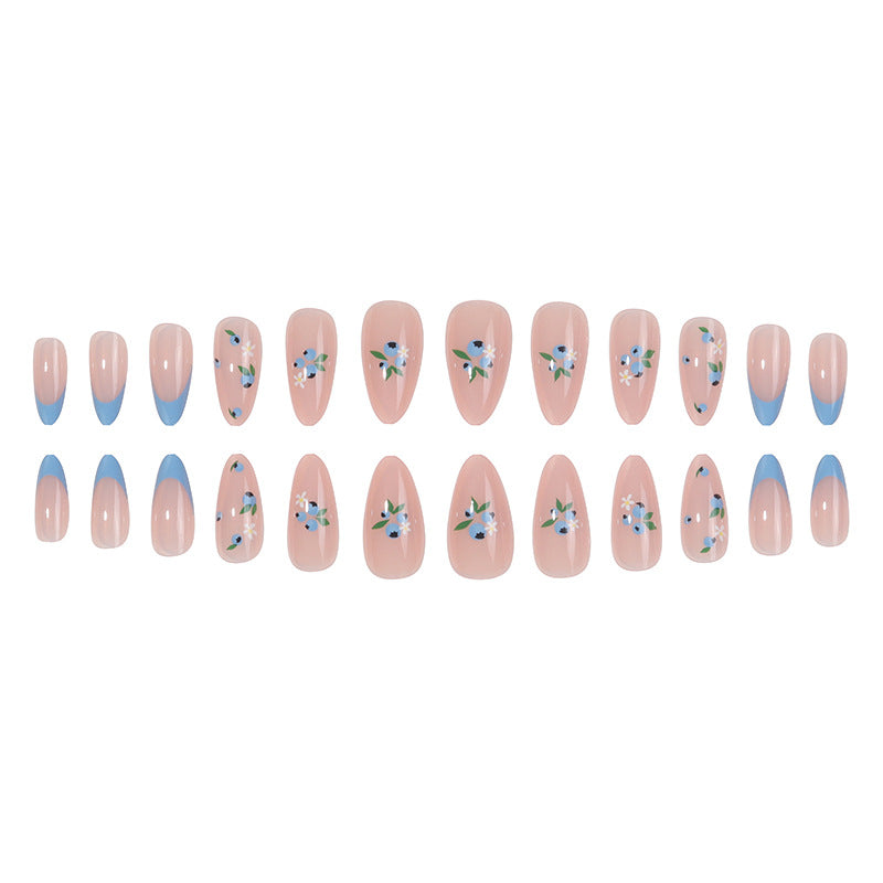 Blue French Nails - Press on Nails