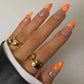 Orange Smiley French Nails - Press on Nails