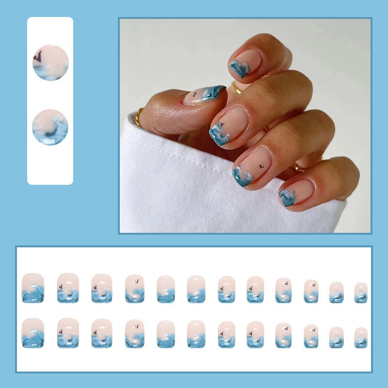 Marble Short Nails - Press On Nails