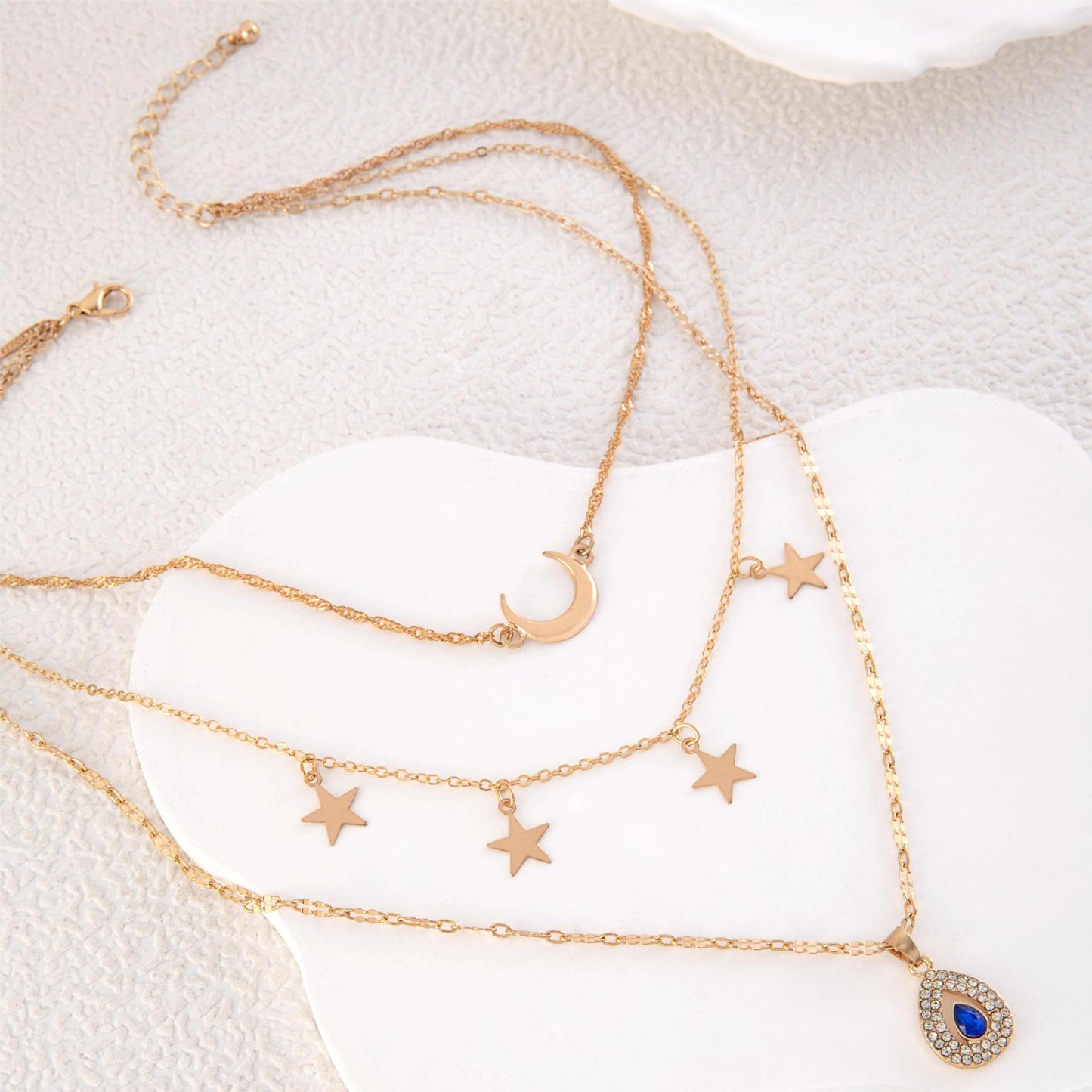 Stars and Moon Multilayer Necklace