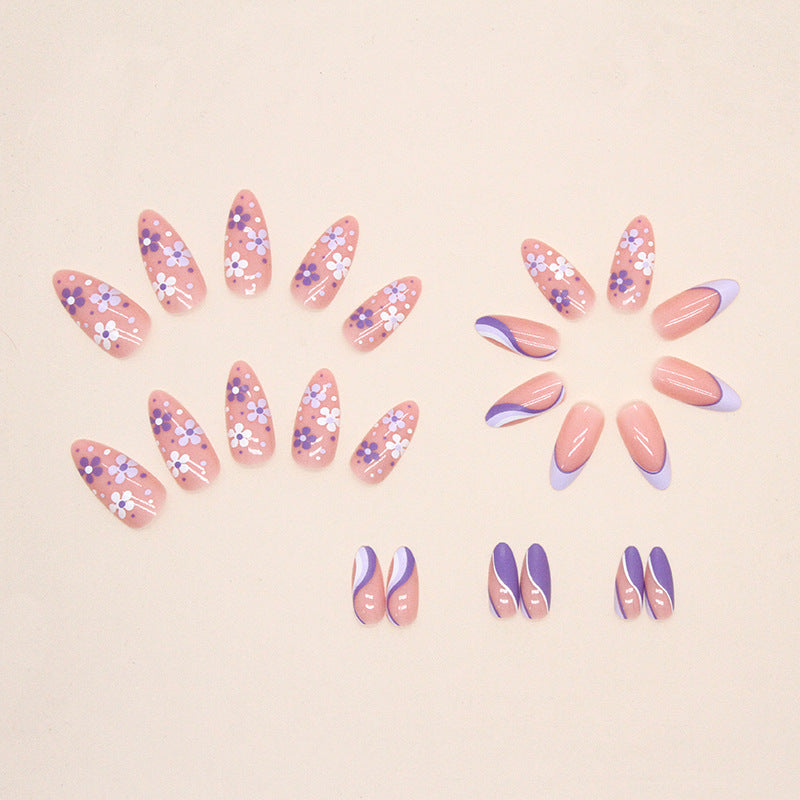 Floral French Nails - Press on Nails