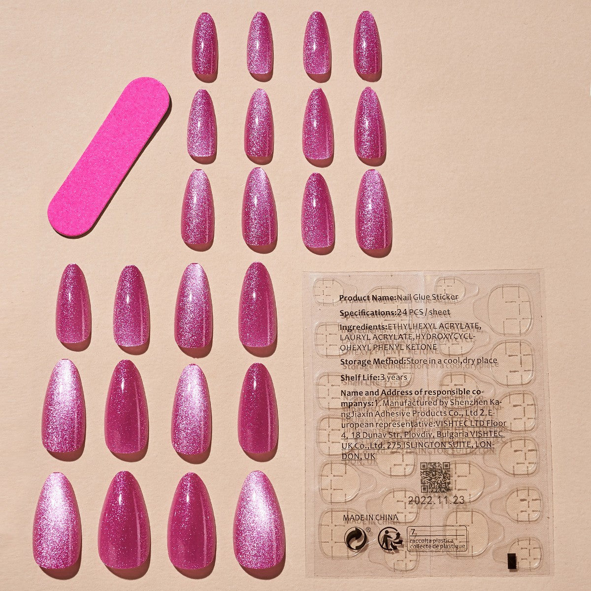 Pink Cat Eye Nails - Press on Nails