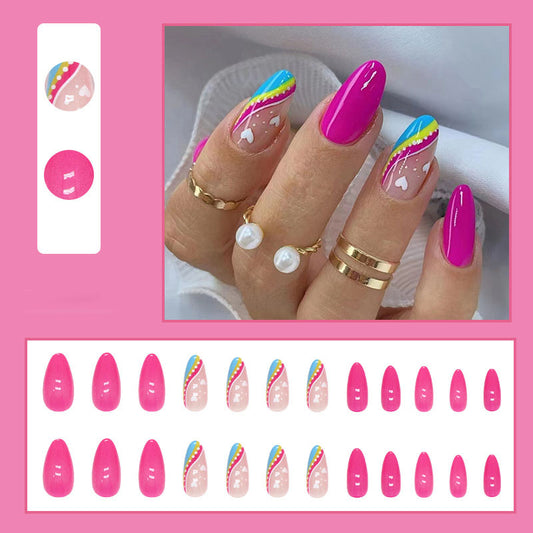 Pink Swirl Nails - Press on Nails