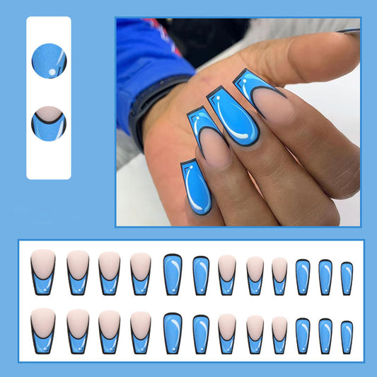 Blue Comicbook Nails - Press on Nails