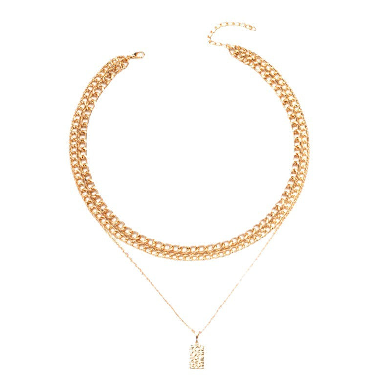 Gold-Plated Metal Multi-Layer Necklace