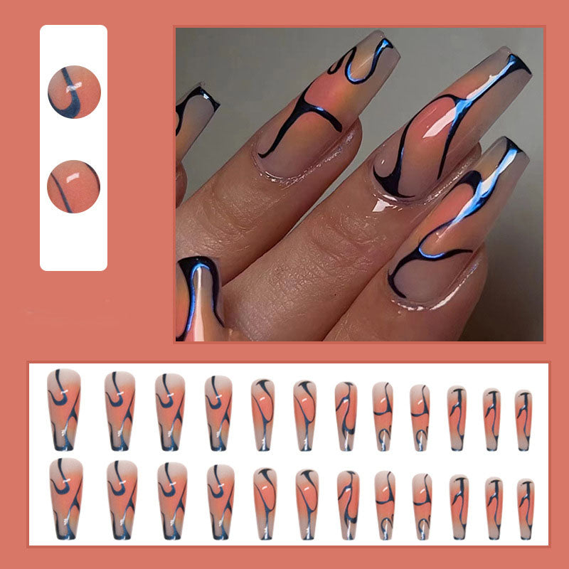 Long Coffin Auro Nails - Press on Nails