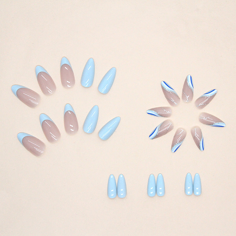 Blue Swirl Nails - Press on Nails