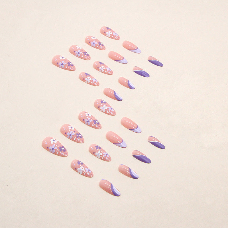 Floral French Nails - Press on Nails