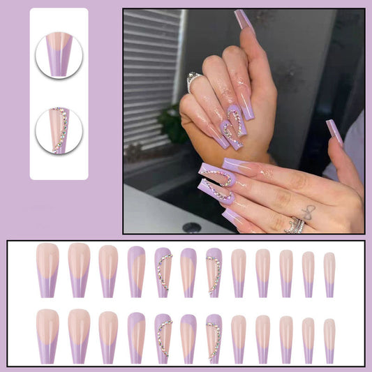 Purple French Nails - Press on Nails