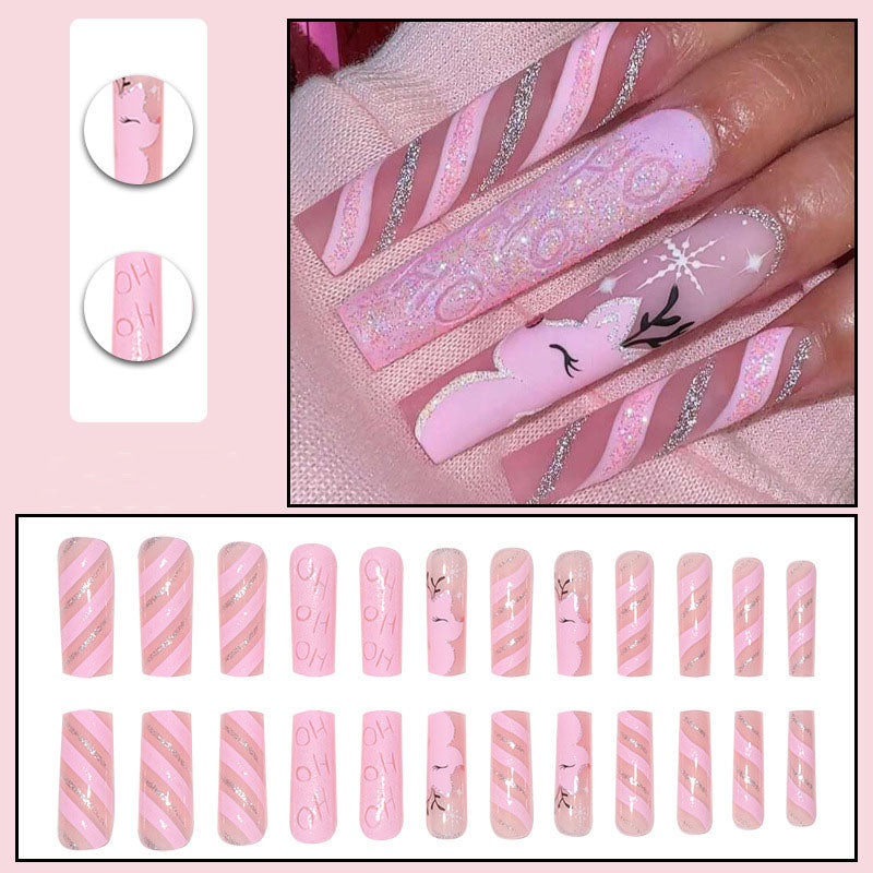 Christmas Pink Nails - Press on Nails