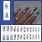 Blue Butterfly Nails - Press on Nails