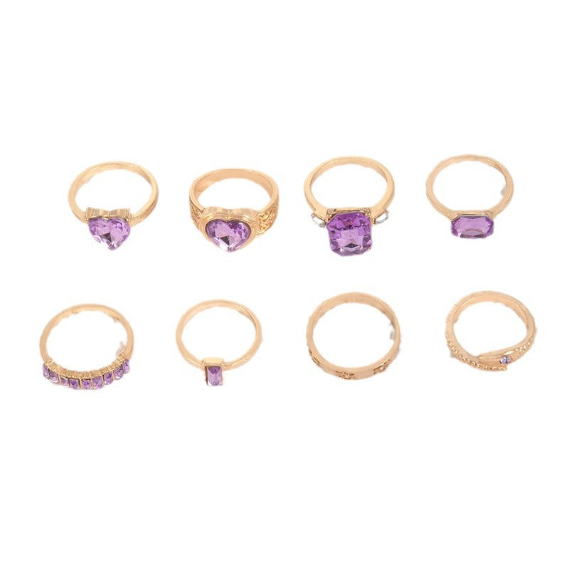 Purple Heart Ring Set