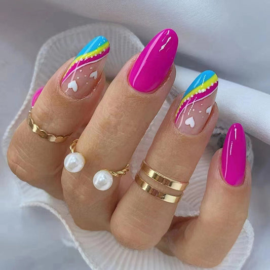 Pink Swirl Nails - Press on Nails