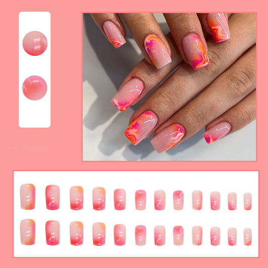 Pink Blooming Nails - Press on Nails