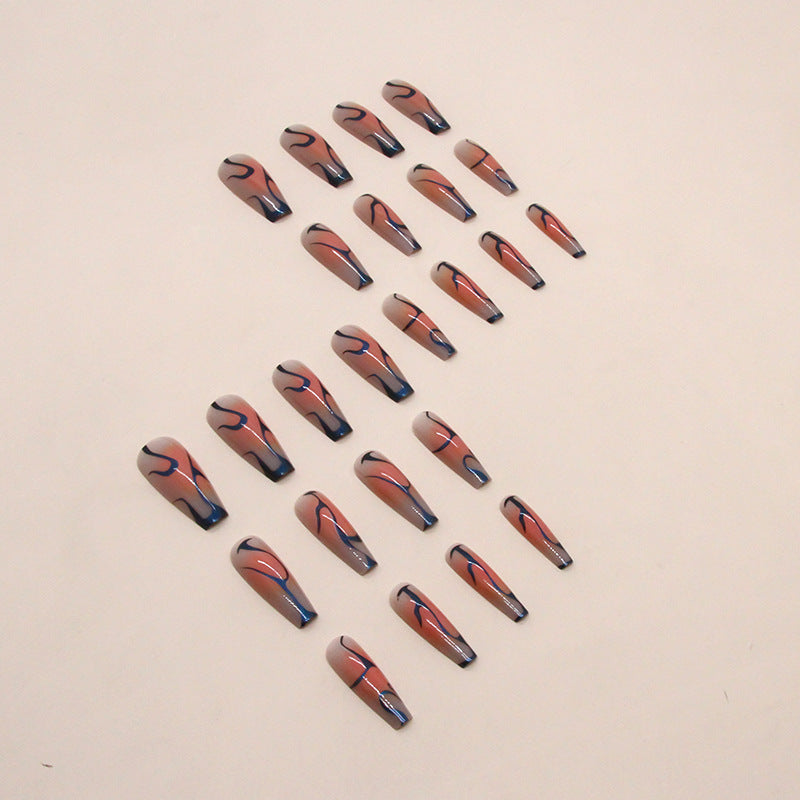 Long Coffin Auro Nails - Press on Nails