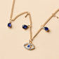 Gilded Blue Pendant Necklace