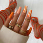 Orange Swirl Nails - Press on Nails