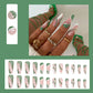 Green Glitter French Nails - Press on Nails