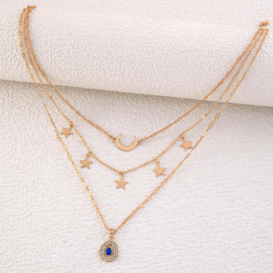 Stars and Moon Multilayer Necklace