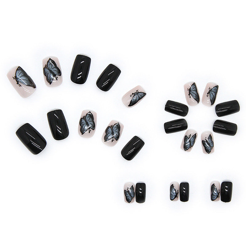 Black Butterfly Nails - Press on Nails