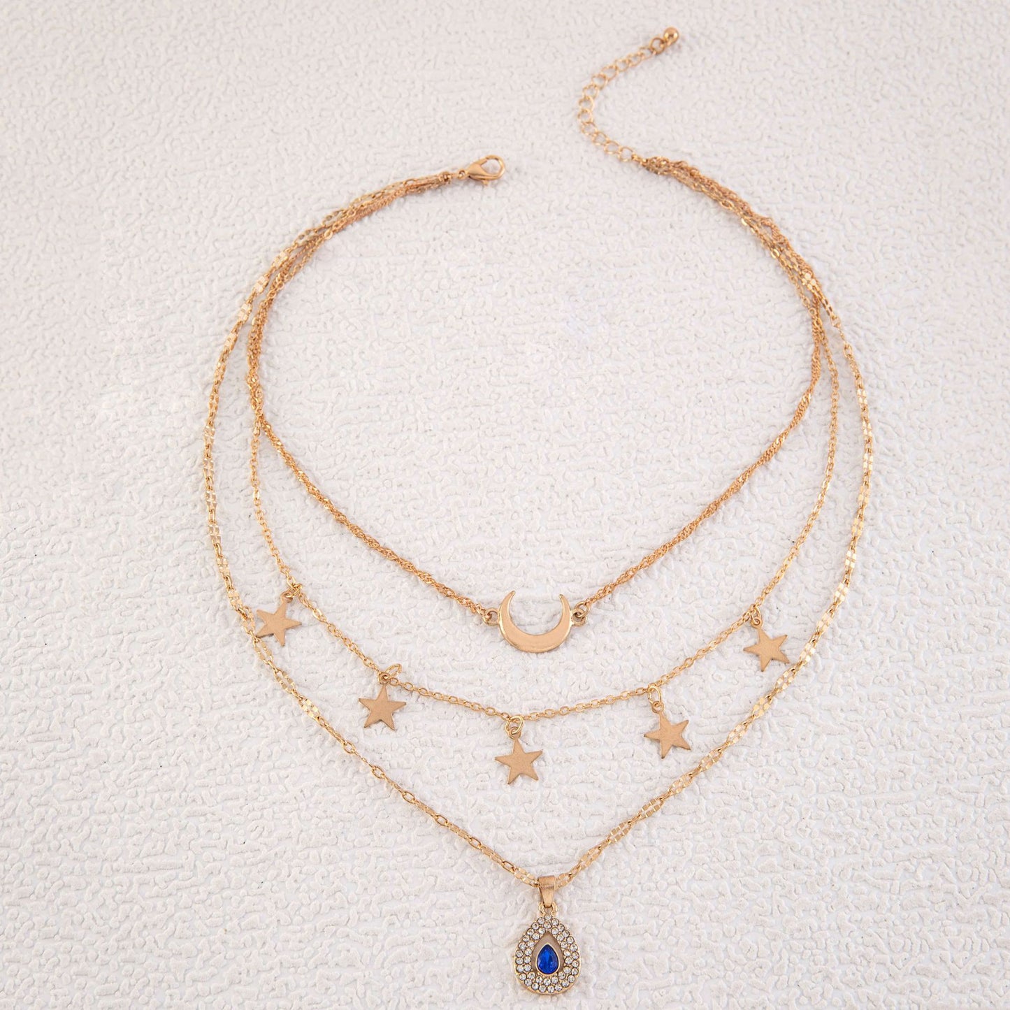 Stars and Moon Multilayer Necklace